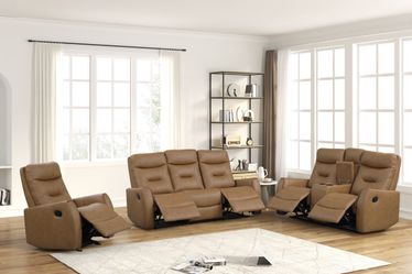 🔥NEW ARRIVAL! Tiger Saddle 3-PC Reclining Sofa Set – COMFORT & STYLE! 🔥