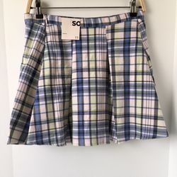 Plaid Mini Skirt, Size 11