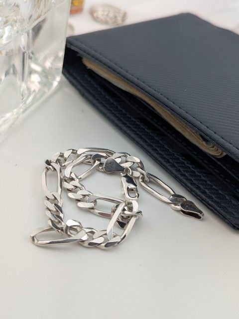 π€βοΈItalian Sterling Silver 925 5mm Figaro Bracelet SIZE 9β π