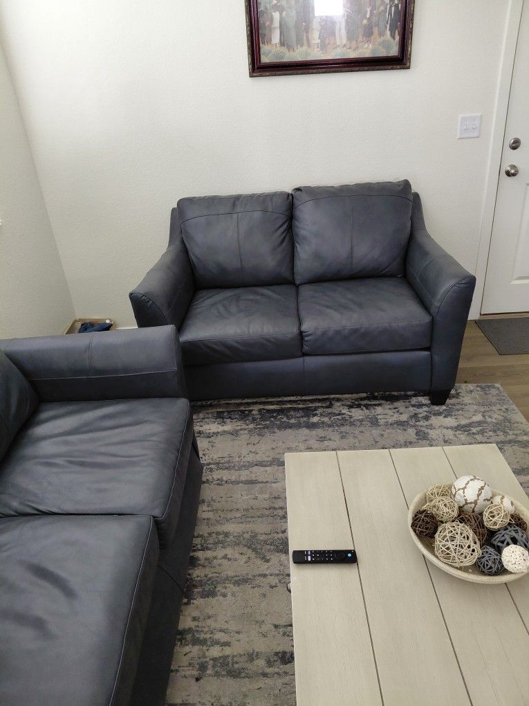 Leather Couch and Love Seat