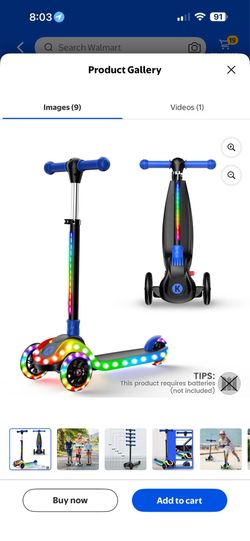 Kids scooter with led lights age 3-12