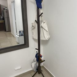 Wood Floor Coat Rack / Standing Hat Rack (Dark Brown) – Modern Style