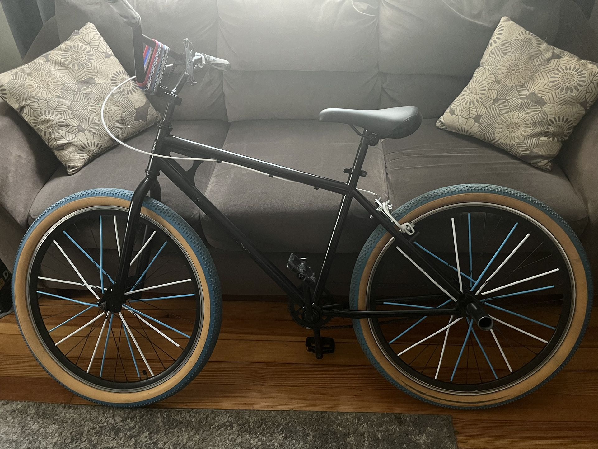 Mongoose Bike Black With Blue Wheels