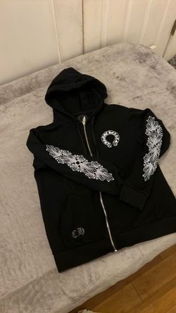 Chrome Hearts Horseshoe Zip-Up Hoodie- Black