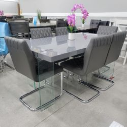 7pc Modern Dining Set 🩶🩶🩶