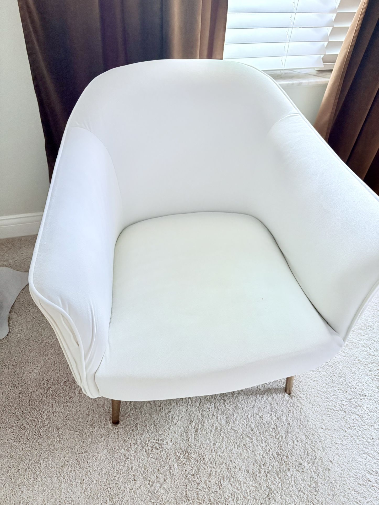 2 Cream Velvet Accent Chairs