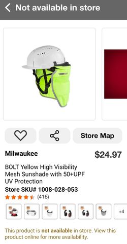 BRAND NEW NIB SEALED Milwaukee BOLT Yellow High Visibility Mesh Sunshade with 50+UPF UV Protection