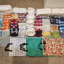 Lot of Medium & Large gDiapers Cloth Diapers, including Inserts