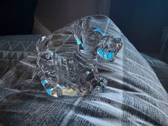 Clear Crystal Glass Dog Figurine