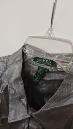 Lauren Ralph Lauren Metallic Silk Blouse Size 16W