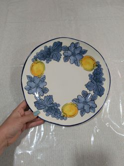 Ceramica Cuore Lemon and Grapes 11' Dinner Plate