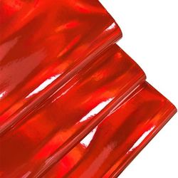 Red Holographic Faux Leather Fabric Roll, 12X53, NIB