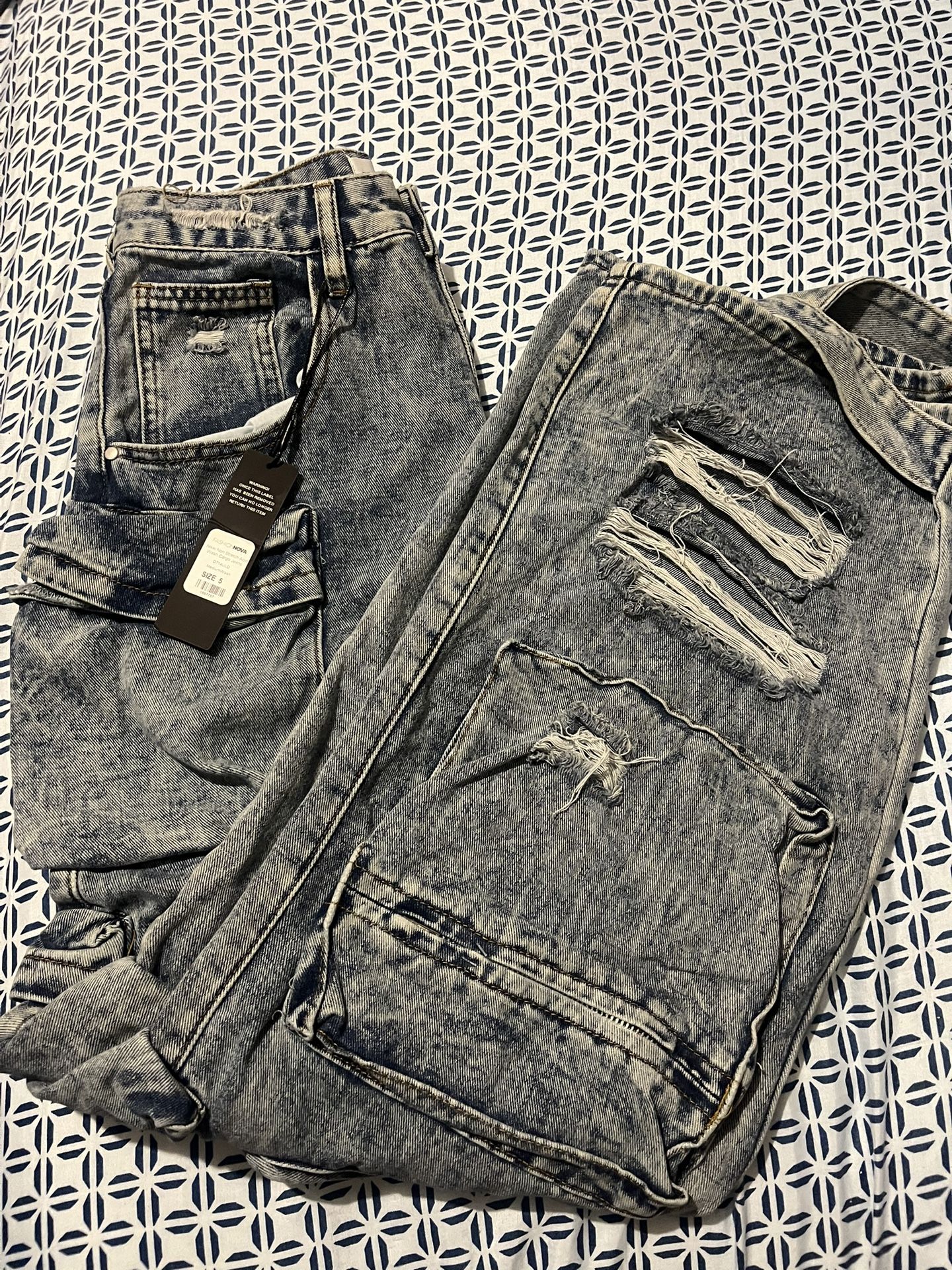 Fashion Nova Cargo Jeans Brand New