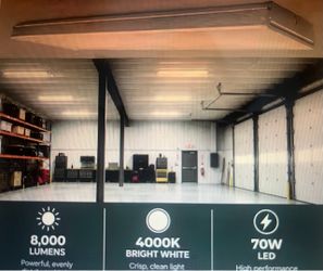 4 foot LED shop lights, 8000 lm white