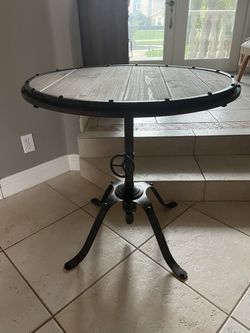 Rustic Round Accent Table 