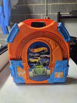 Hot Wheels Portable Race Track Carry Case w/ 2 Wired Controllers + Accessories