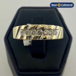 Men’s Diamond Wedding Band In 2 Tone 10k Gold