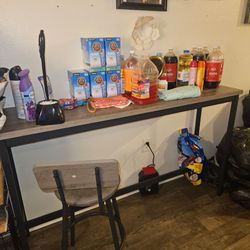 Sofa table and stools