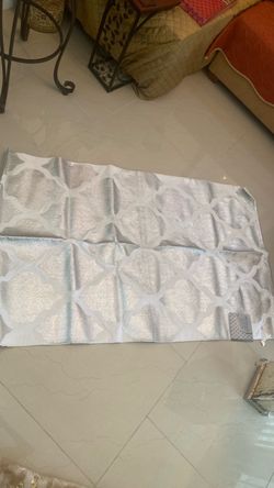 Silver Geometric Pattern Area Rug