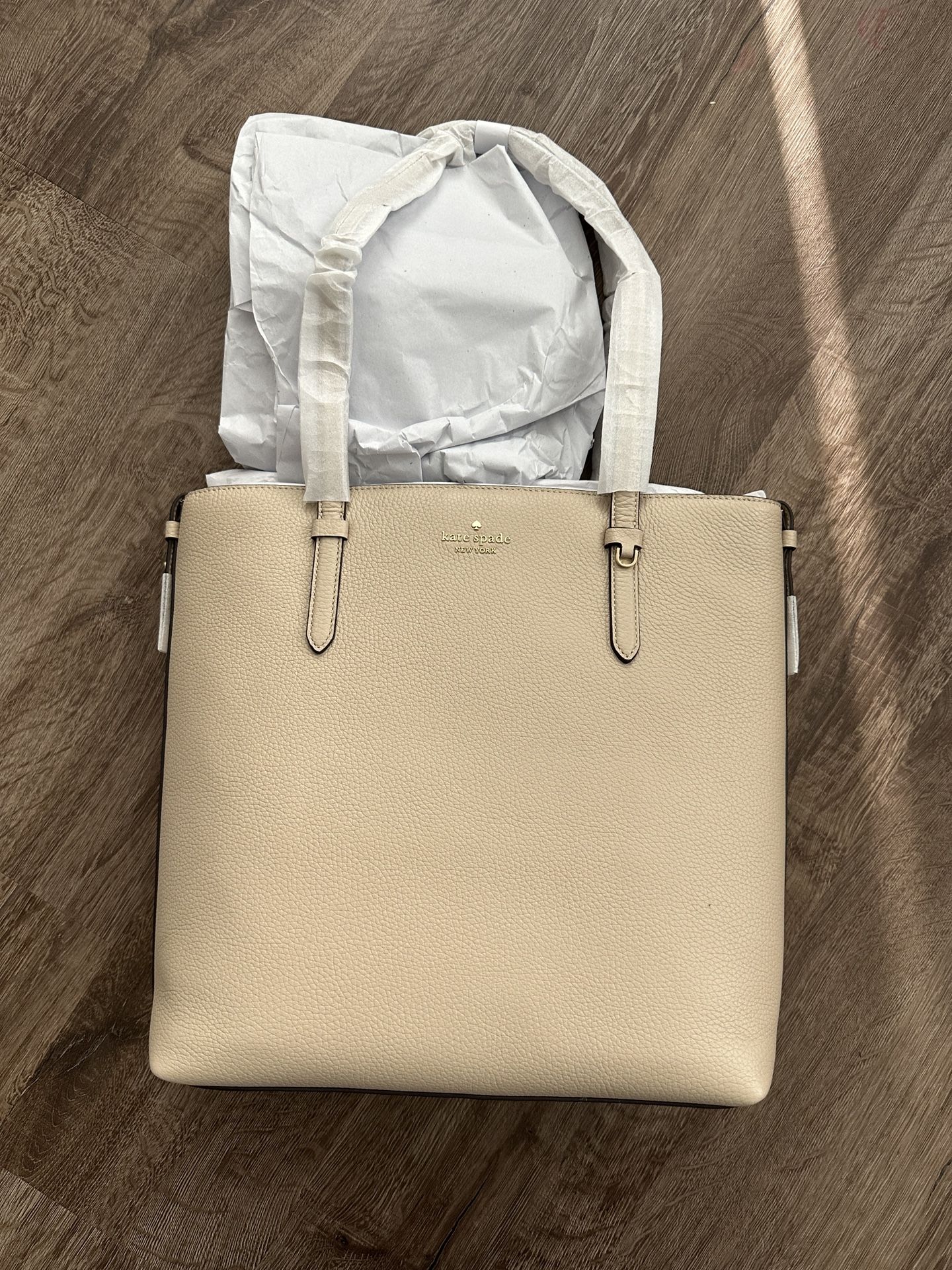 New Kate Spade New York Medium Leather Tote Light Sand