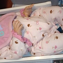 Realistic Looking Weighted Baby Doll With Bed And Cover