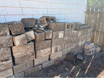 Cinder blocks and pavers