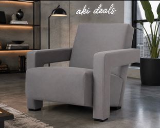 Business Grey Textured Velvet Upholstered Accent Lounge Chair J-24