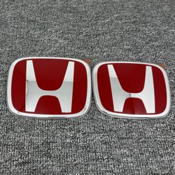 Red Front Grille Trunk H Emblem For Honda Accord 2008-2017 Touring Coupe 2-Door