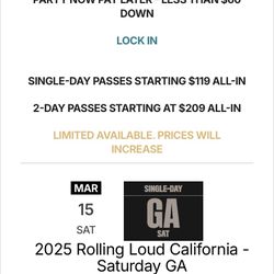 Rolling Loud Passes