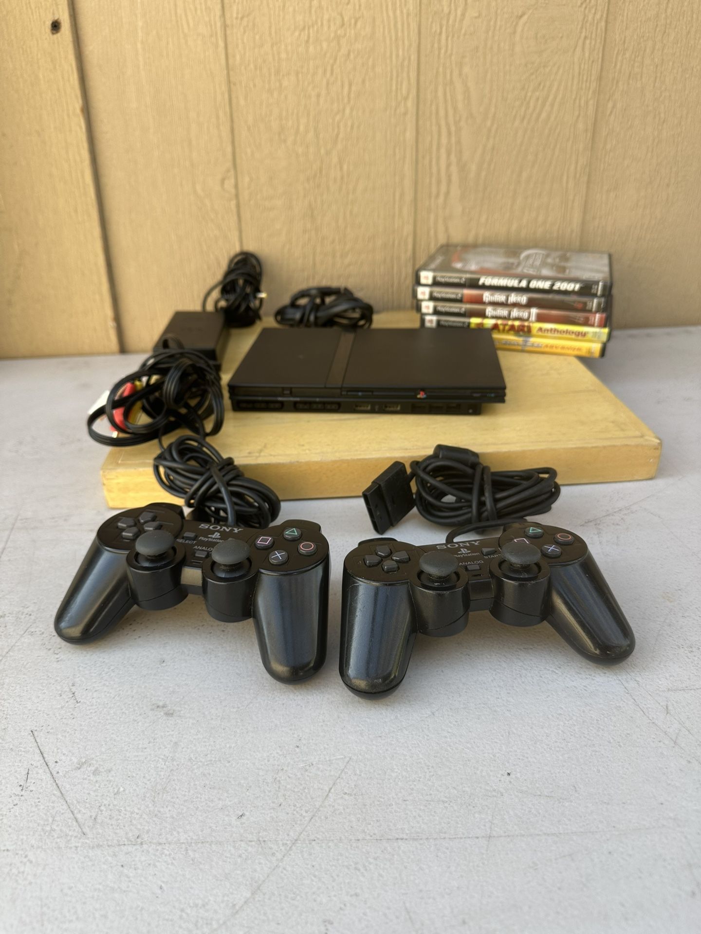 Sony PS2 PlayStation 2 Slim Console SCH-70012 Bundle W 5 Games 2 Controls Tested