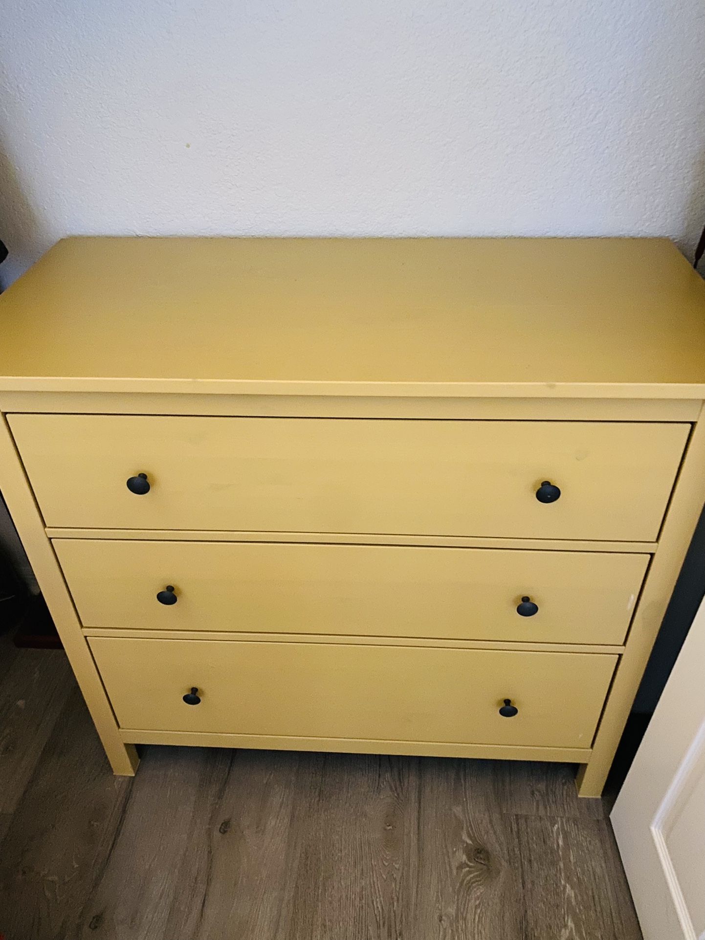Yellow IKEA Hemnes  3 Drawer Dresser 