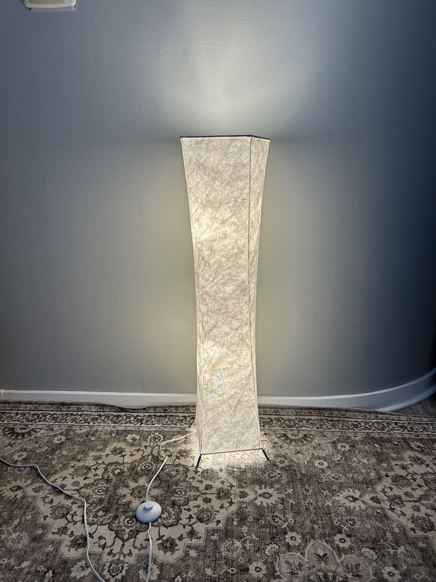 chiphy Floor Lamp, Dimmable 39" (XS) Tall Standing Lamp, 3 Levels Adjustable Brightness 12Wx2 LED Bulbs, Column Floor Light w/White Fabric Shade, Home