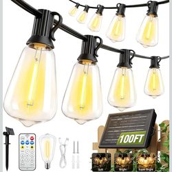 100 Ft Solar Powered Patio Lights $25
