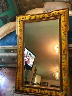 Large hand painted Greco-Roman beleved mirror by Sarreid LTD