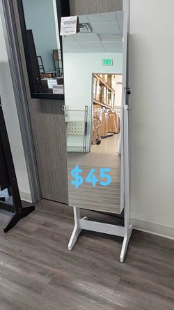 STANDING MIRROR JEWELRY ARMOIRE - UNASSEMBLED IN BOX