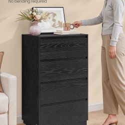 4-Drawer Dresser for Bedroom, Chest of Drawers, Storage Tower Unit, for Closet, Living Room, Entryway, Modern Minimalist Style, 15.7 x 23.6 x 38.3 Inc