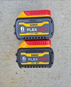 Dewalt 60v and 20v Flexvolt batteries 6.0 ah Brand New Price For Both