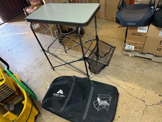 Ozark Trail Portable Camping Table with Storage Rack and Carrying Bag