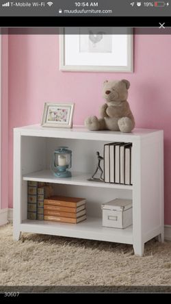 White wooden stylish book media shelves unit like new