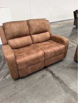 New! 🛋️ Chestnut Brown Reclining Sofa Set $10 Down