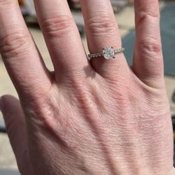 1.1 Carat Lab Diamond 14k White Gold size8 