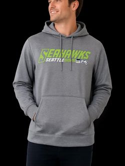 Seattle Seahawks Hoodie Mens Large Gray Pullover NFL Football Sweatshirt