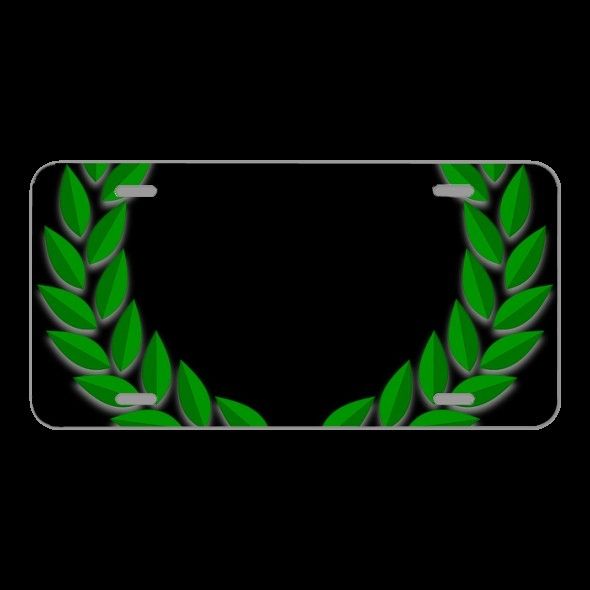 License Plate Novelty Car Front Olive Leaves Branches Wreath