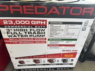 PREDATOR 3 in., 301cc Gasoline Engine Full-Trash Water Pump - 23,000 GPH