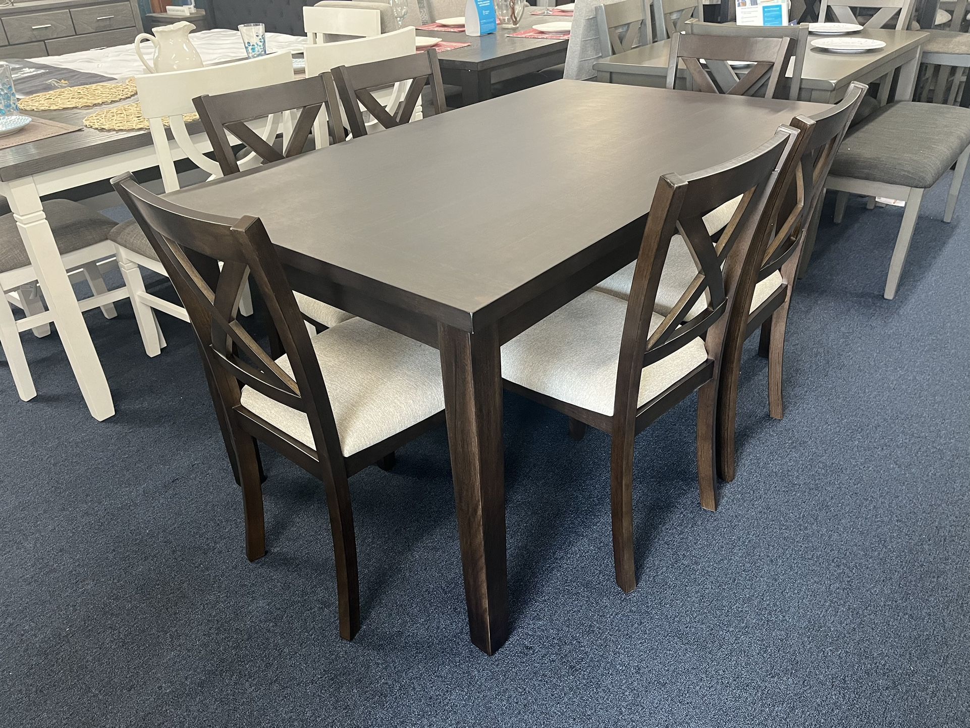 Brown 7pc Dining Set