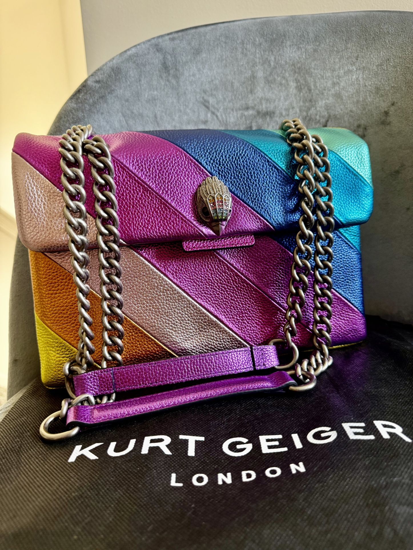 Kurt Geiger Metallic Rainbow Bag