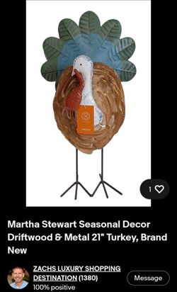 Martha Stewart Turkey figurine 21" new