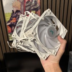 6x DEECOOL RGB WHITE 120MM PC FANS