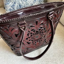 Beautiful Chocolate Leather Women’s Western Bag  100% Handmade 