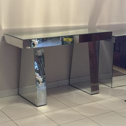 Mirrored Glass Console Table